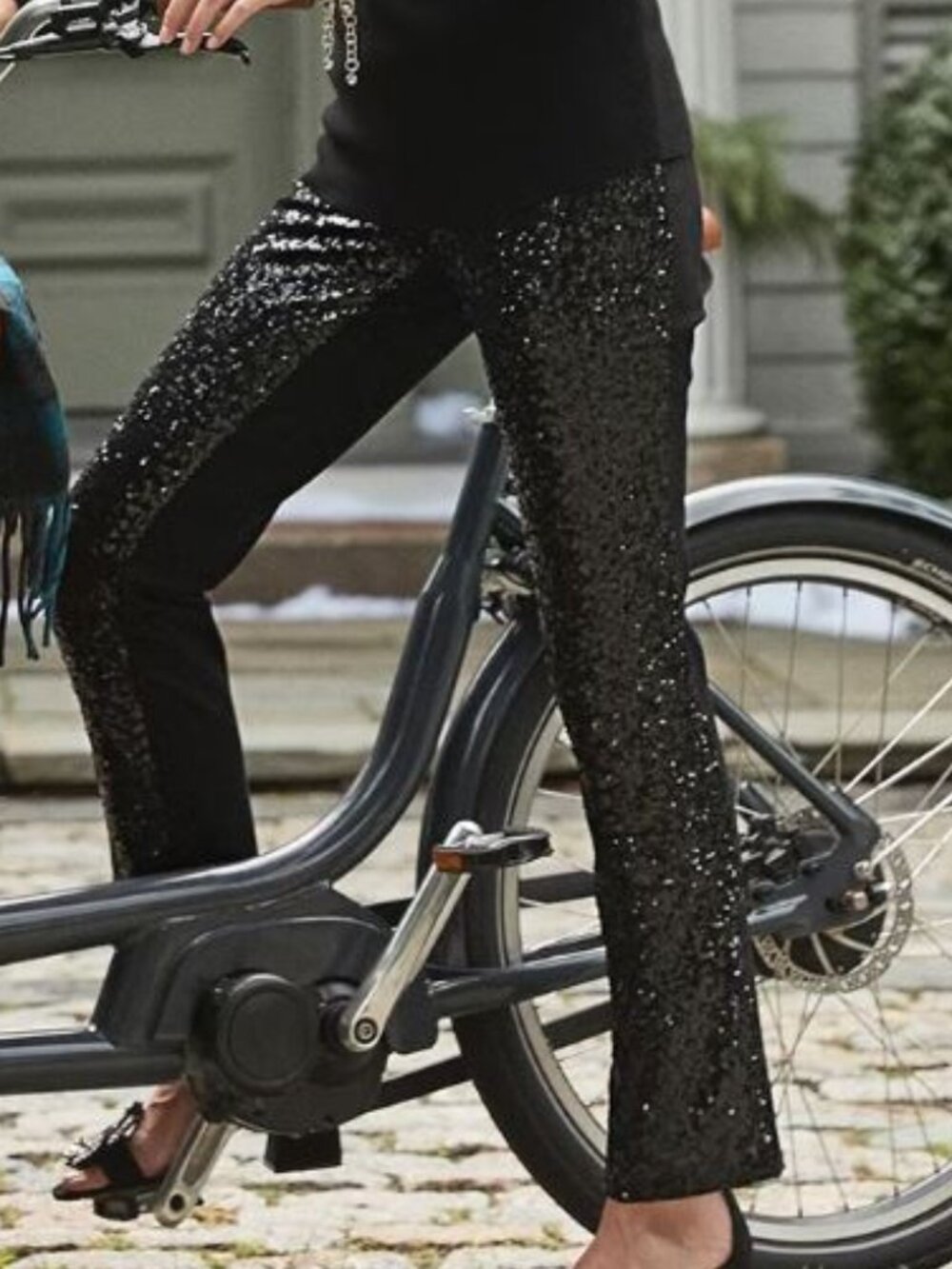 Chico's Black Juliet Front Sequin Ankle Pant size3 US XL 16